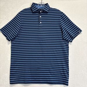 Kjus Men’s Soren Golf Multi Stripe Polo Performance Shirt Blue Size 50 Medium